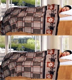 Handloomwala-Brown-Super-Light-Single-AC-Blanket-Set-of-2